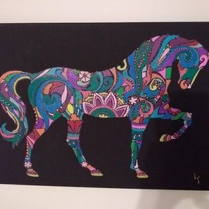 Original Textured Painting "Hippie Horse"